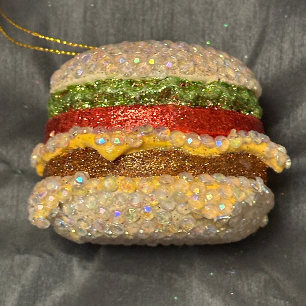Bejewelled Cheeseburger ornament